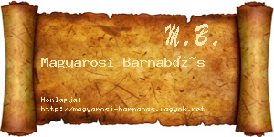 Magyarosi Barnabás névjegykártya