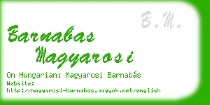 barnabas magyarosi business card